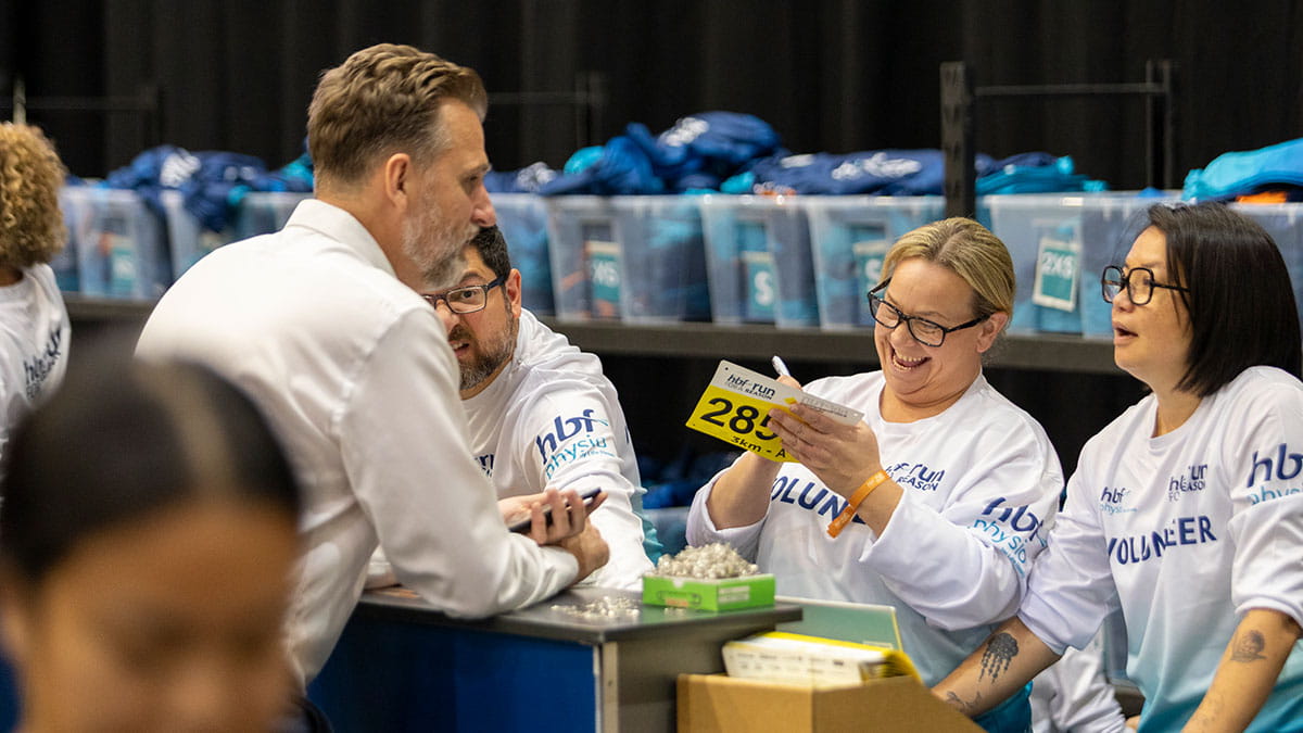 Volunteers at HBF run pack collection