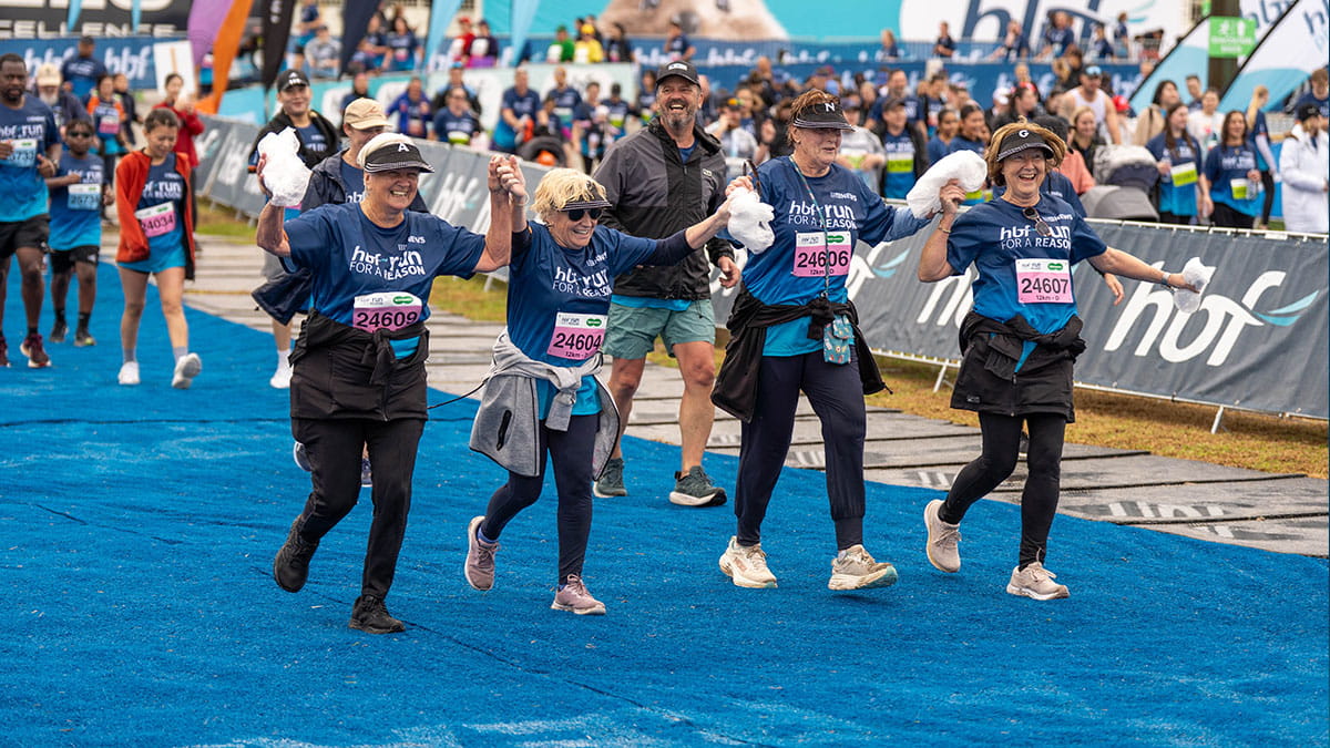 HBF run team at the finish line