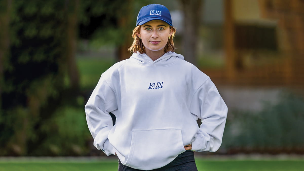 Run for a reason hoodie white