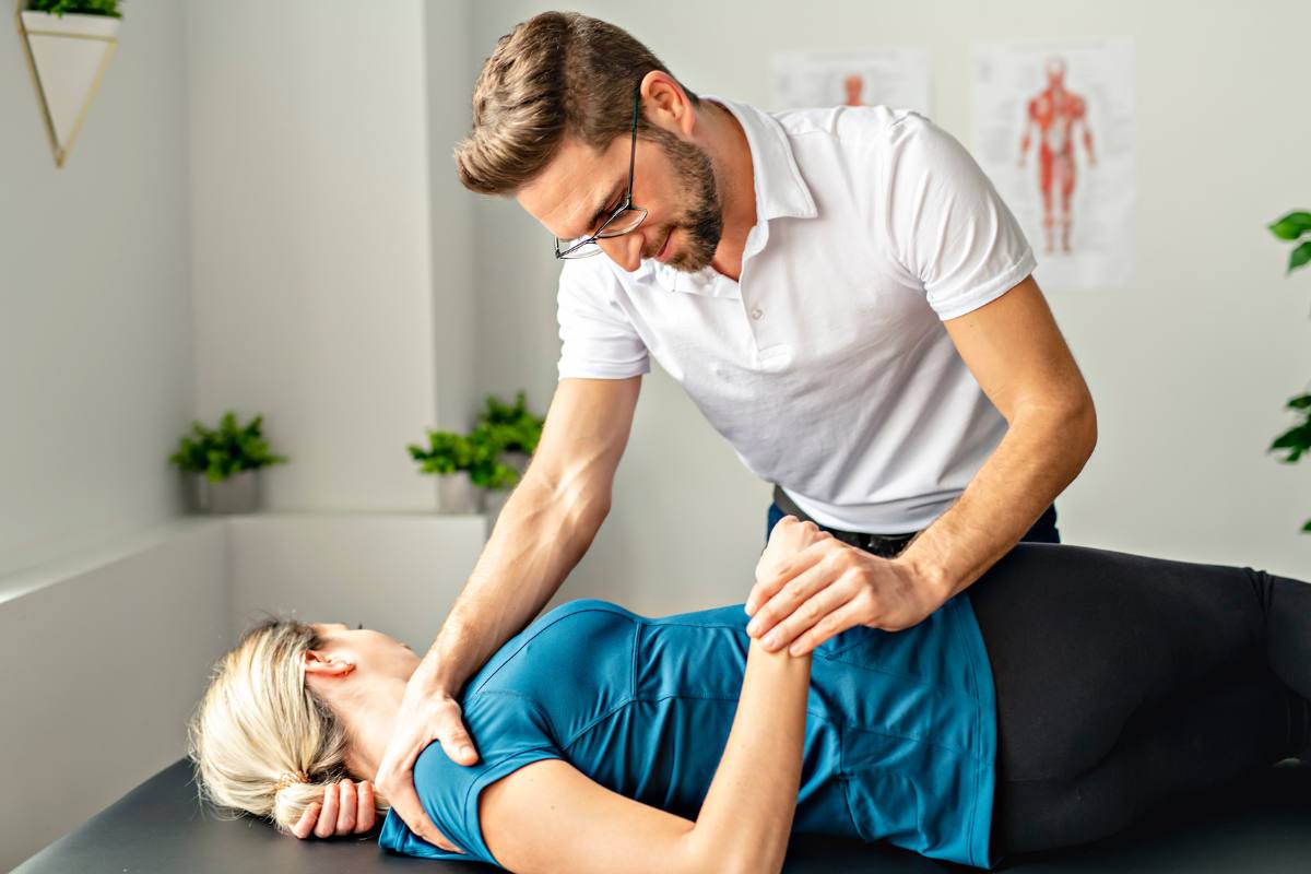 Woman receiving Physio treatment 