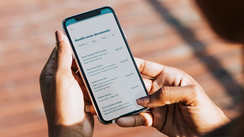 Mobile showing document downloads