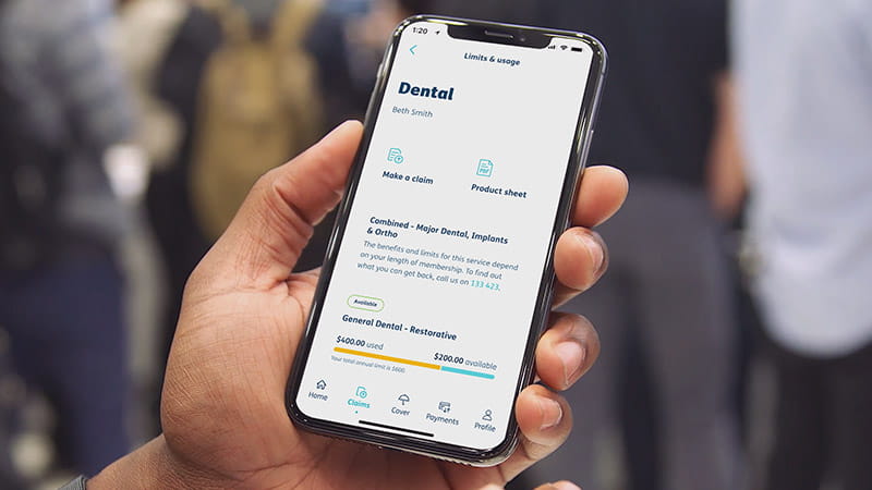 Mobile showing limits and usage