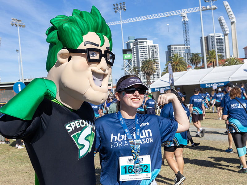HBF Ruin for a Reason participant with Specsavers mascot