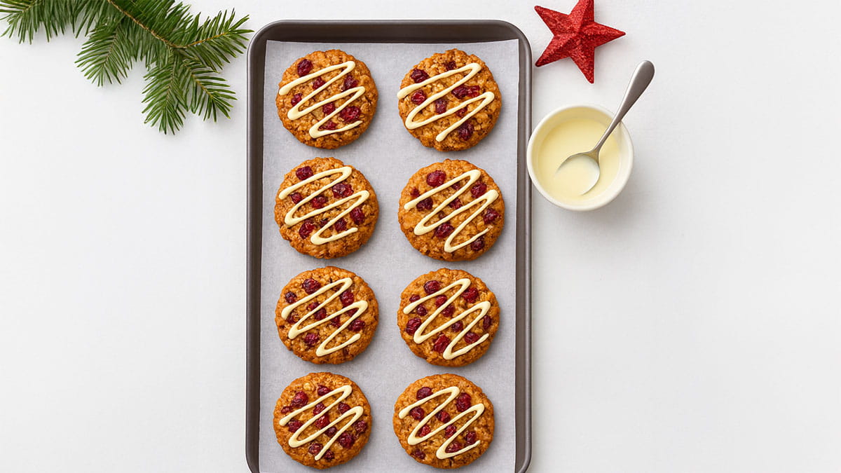 Festive cranberry oatmeal cookies