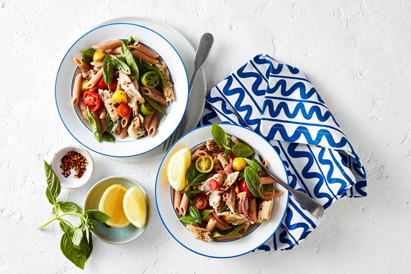 Tomato and basil mackerel pasta
