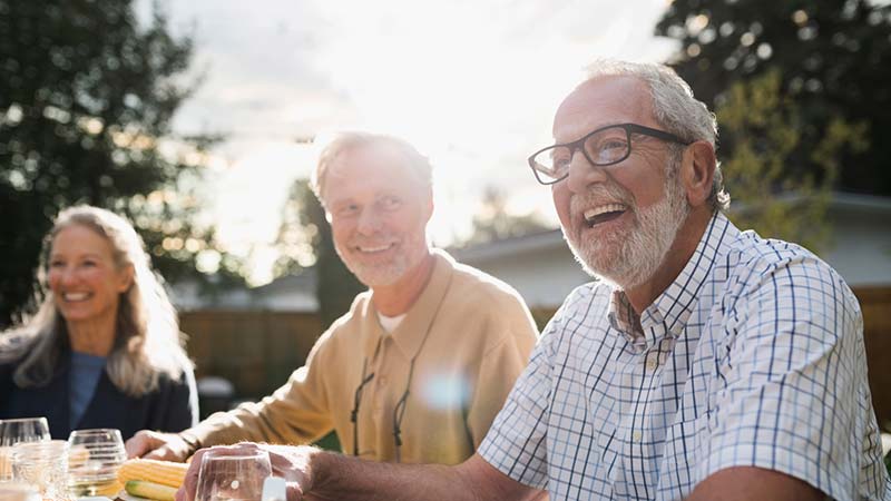 Man smiling at party