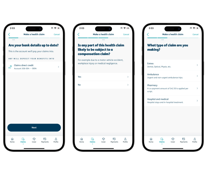 Make a claim app three