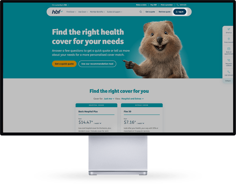 Myhbf login button on homepage