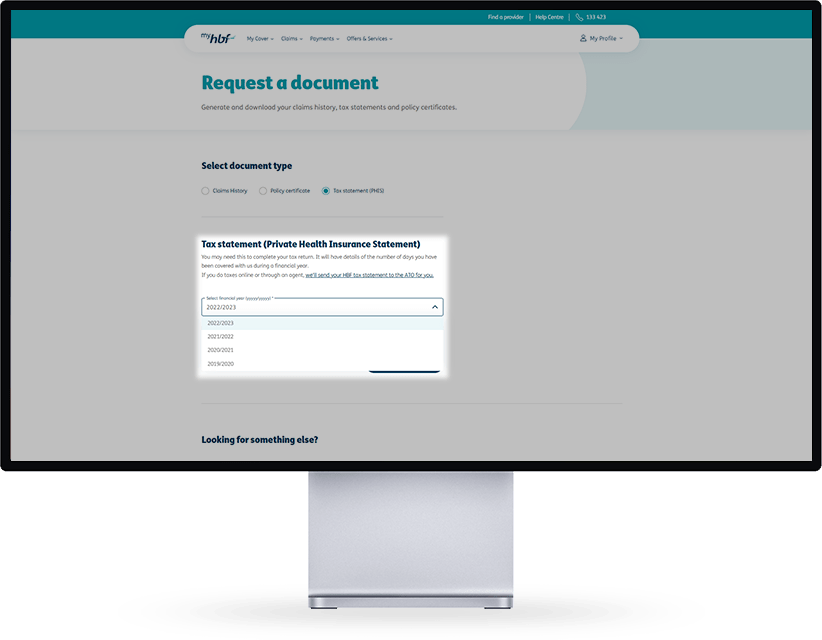 Select tax statement year