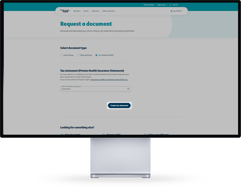 Create tax statement button