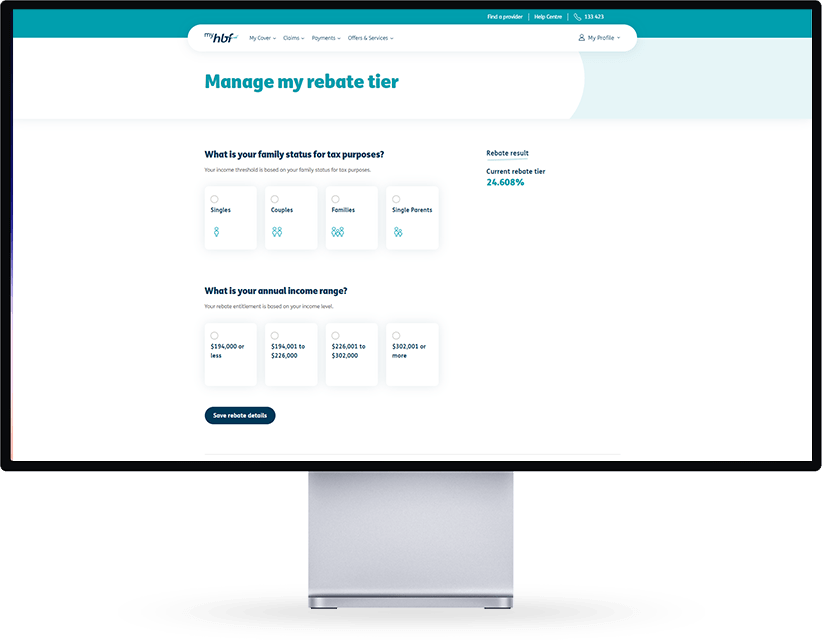 Manage my rebate tier page