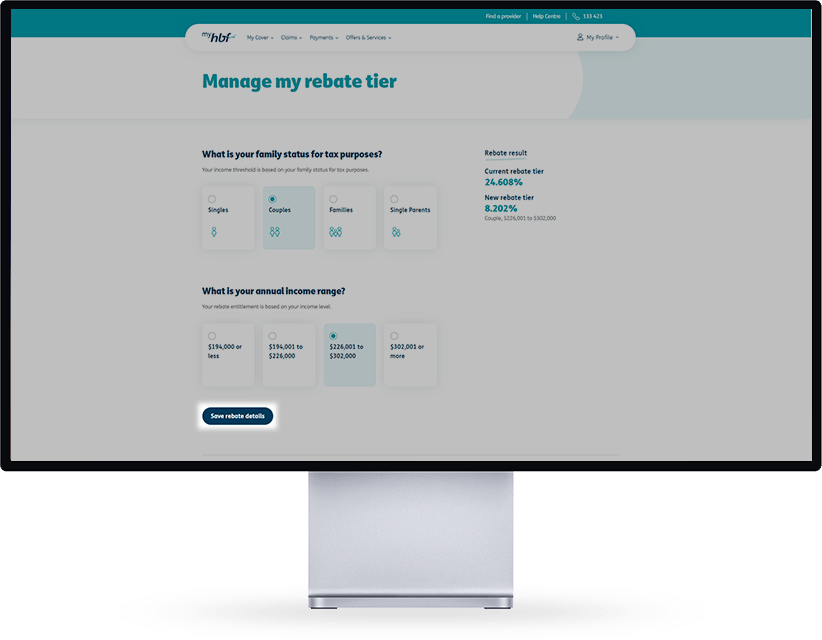 Manage my rebate tier page