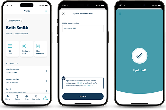 Change personal details