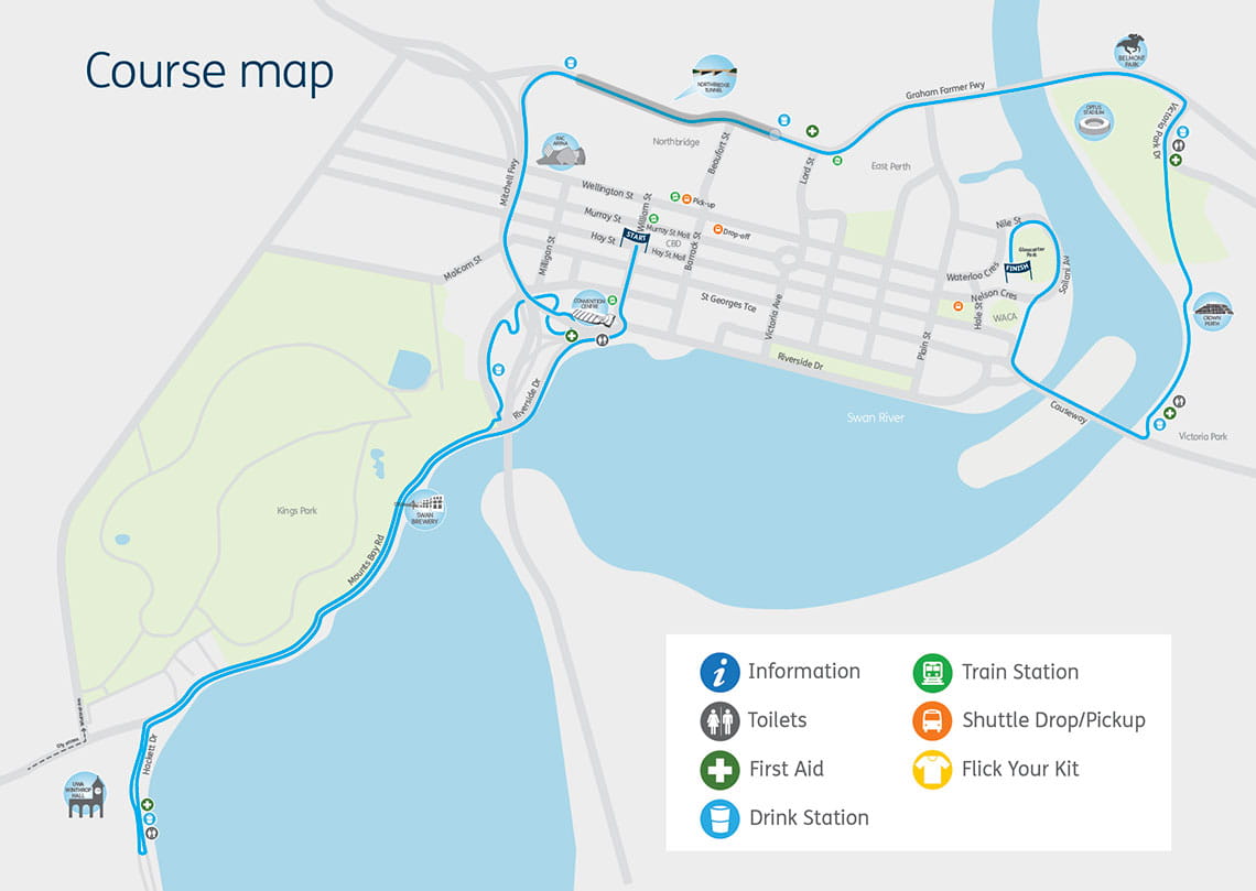 HBF Run for a Reason 2025 Brooks Half Marathon course map